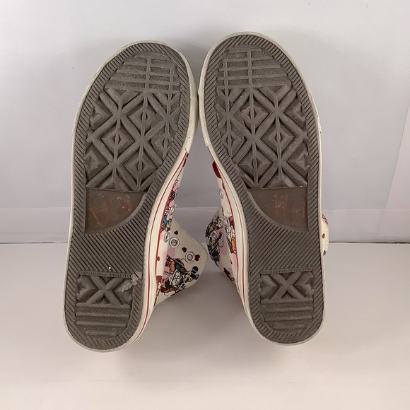 Disney Womens Mickey & Minnie White Canvas Hi-Top Sneakers 6.5 - Needs Laces - Picture 7 of 8